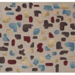 Beige Abstract Hand Tufted Wool 3 X 5 Feet Carpet
