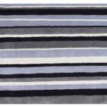 Black And White Stripes Hand Tufted Wool