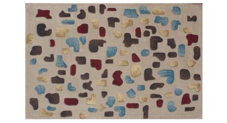 Beige Abstract Hand Tufted Wool 3 X 5 Feet Carpet